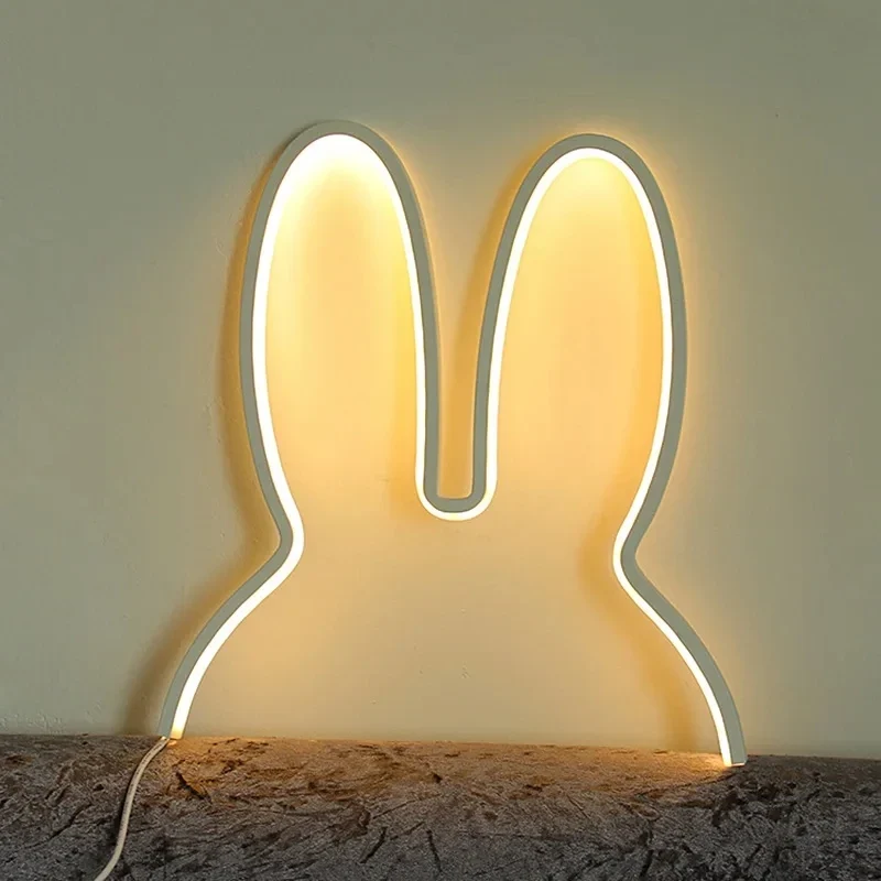 Süße Hasen LED Tischlampe USB für Kinderzimmer und Babyzimmer Nachtlicht