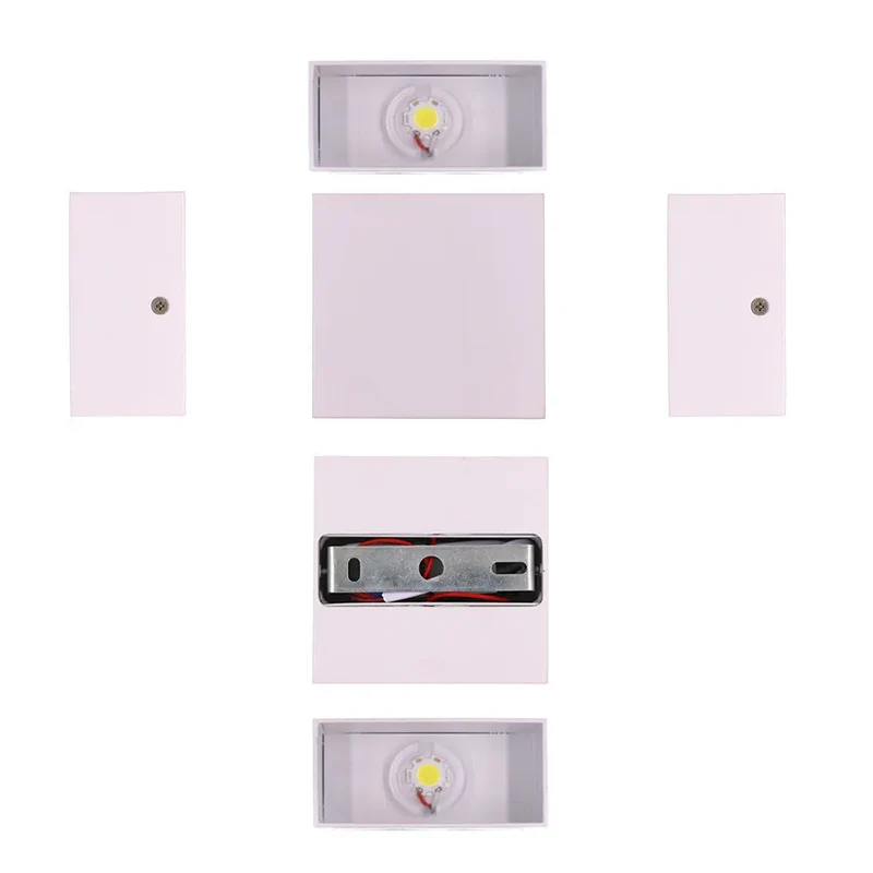 Moderne Aluminium Würfel LED Wandleuchte für Schlafzimmer und Wohnzimmer