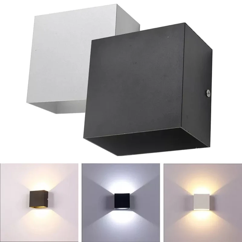 Moderne Aluminium Würfel LED Wandleuchte für Schlafzimmer und Wohnzimmer