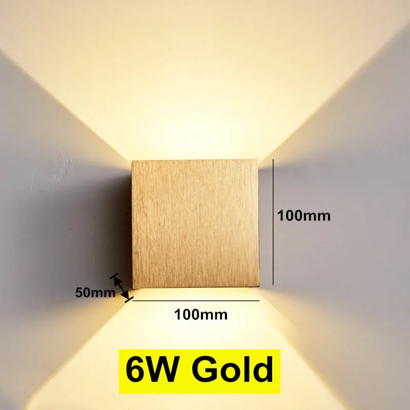 Moderne Aluminium Würfel LED Wandleuchte für Schlafzimmer und Wohnzimmer