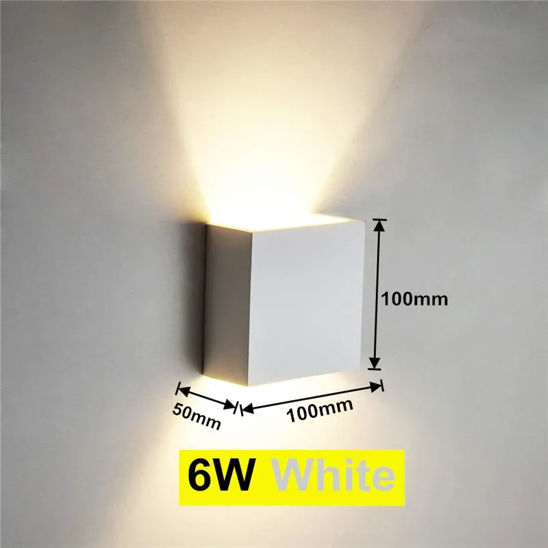 Moderne Aluminium Würfel LED Wandleuchte für Schlafzimmer und Wohnzimmer