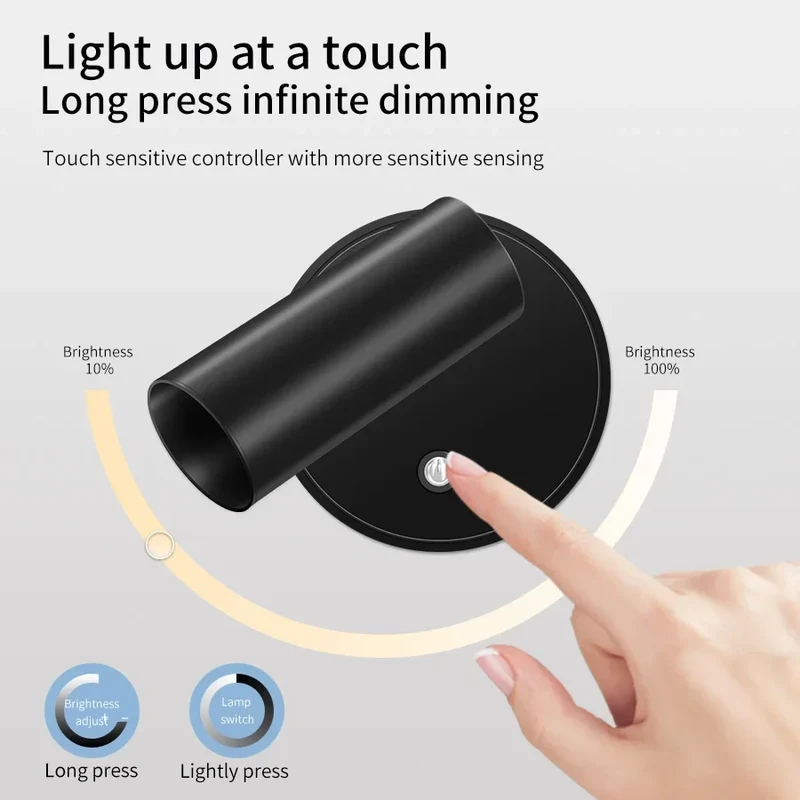 Wiederaufladbare Magnetische LED Wandleuchte für Schlafzimmer und Wohnzimmer
