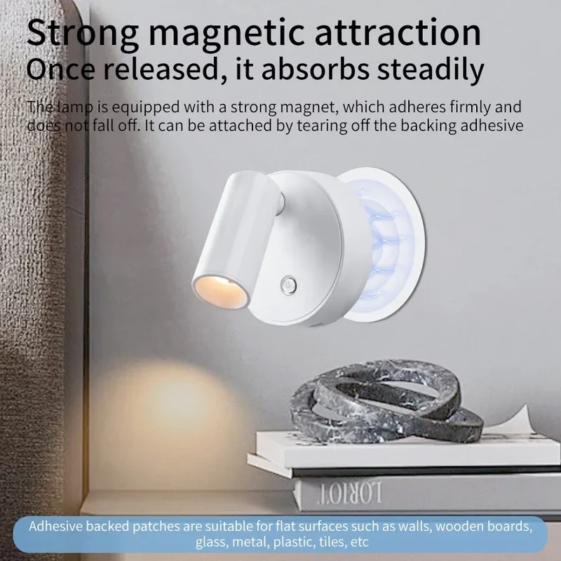 Wiederaufladbare Magnetische LED Wandleuchte für Schlafzimmer und Wohnzimmer
