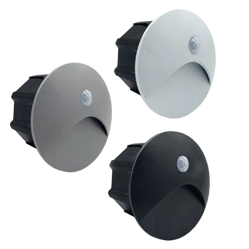 Moderne LED Einbau-Wandleuchte mit Bewegungsmelder für Treppenhaus und Flur