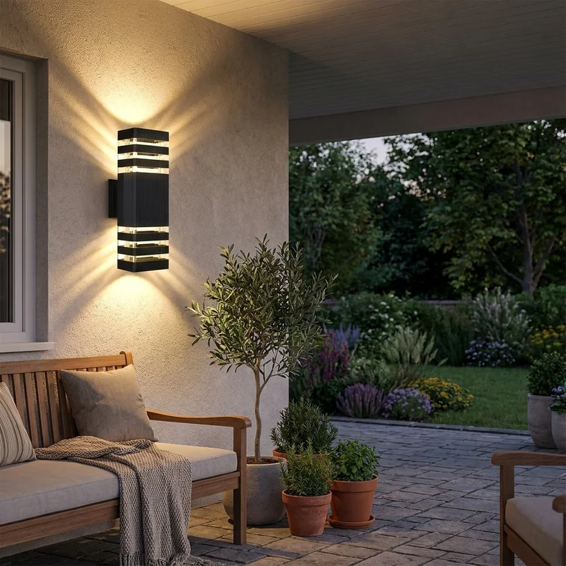 Moderne Up-Down LED Außenwandleuchte für Veranda und Gartenweg