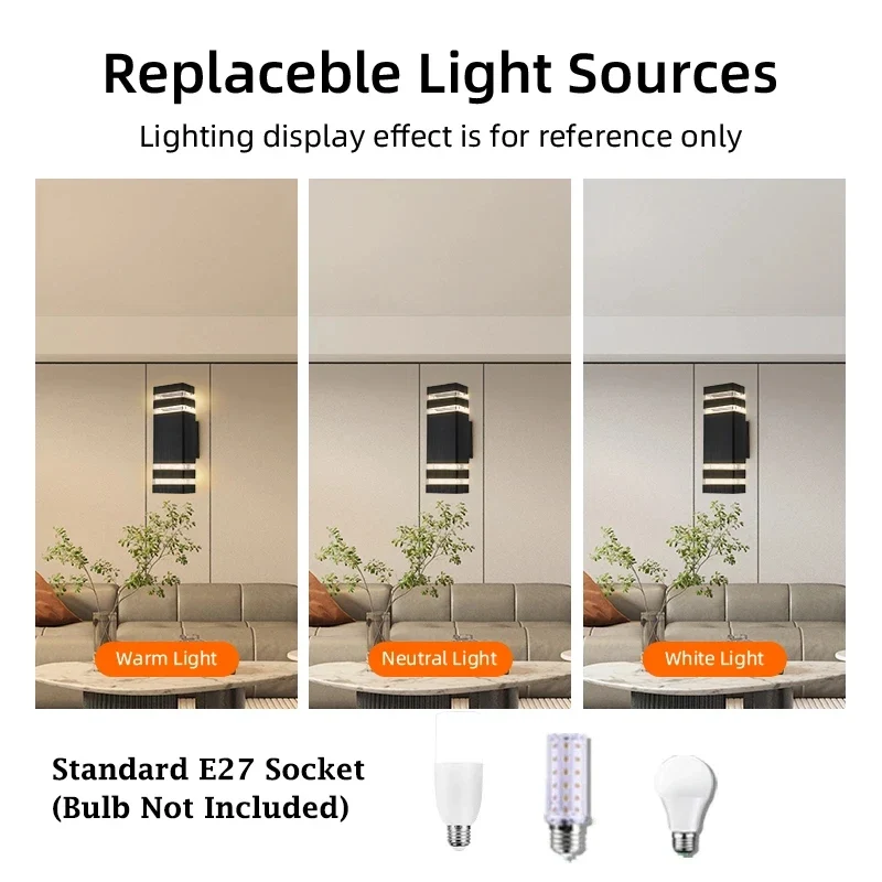 Moderne Up-Down LED Außenwandleuchte für Veranda und Gartenweg