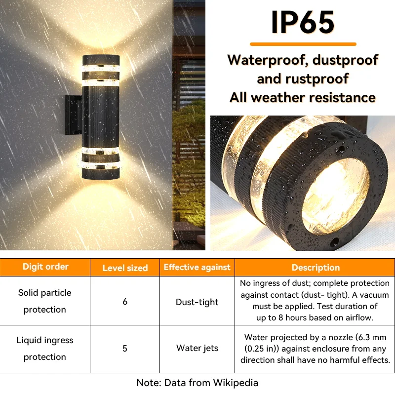 Moderne Up-Down LED Außenwandleuchte für Veranda und Gartenweg