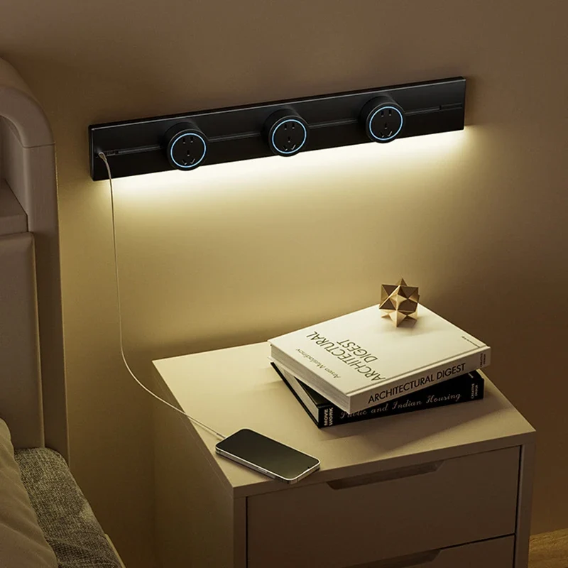 Modulare Wandmontage Schienenstromleiste mit USB-Ladeanschlüssen