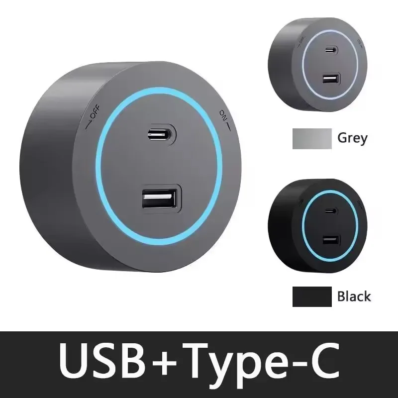 Modulare Wandmontage Schienenstromleiste mit USB-Ladeanschlüssen
