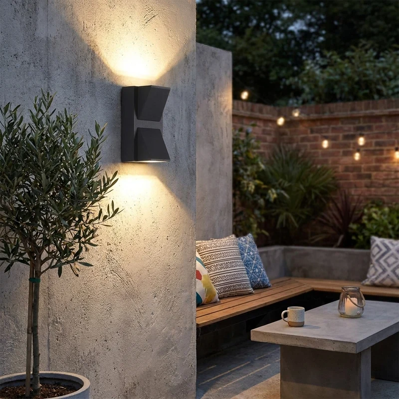 Moderne Wasserdichte LED Außenwandleuchte IP65 für Garten und Terrasse