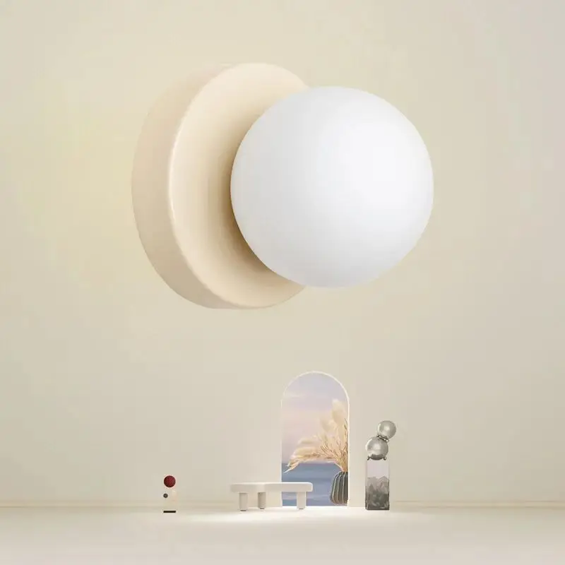 Nordische Glas Kugel Wandleuchte für Schlafzimmer und Flur