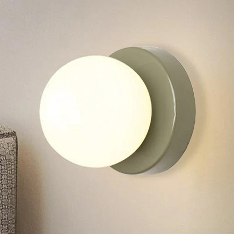 Nordische Glas Kugel Wandleuchte für Schlafzimmer und Flur