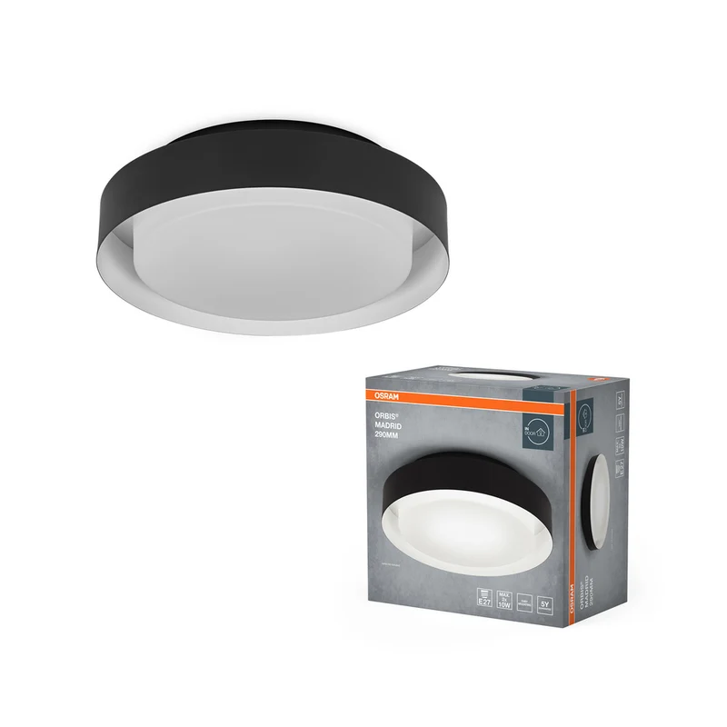 OSRAM ORBIS MADRID Deckenleuchte 290mm, schwarz, E27