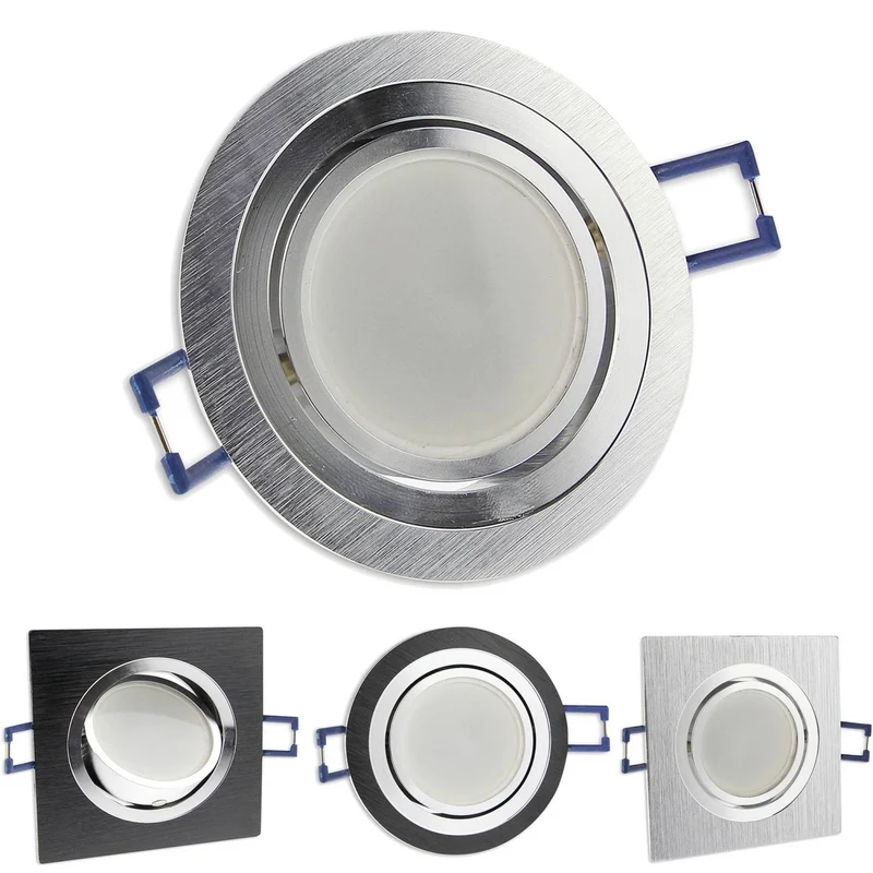 LED Einbaustrahler GU10 230V 1-9 Watt rund eckig Einbauspot 68mm Bohrloch
