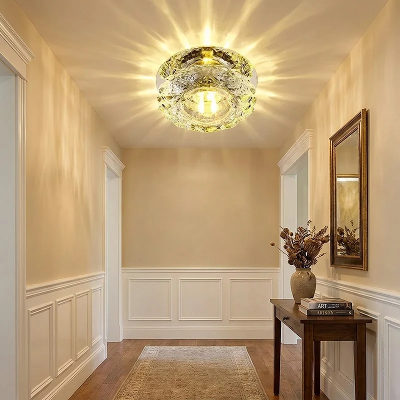 Modernes Kristall LED Deckenleuchte Rund Funkelndes Licht für Wohnzimmer