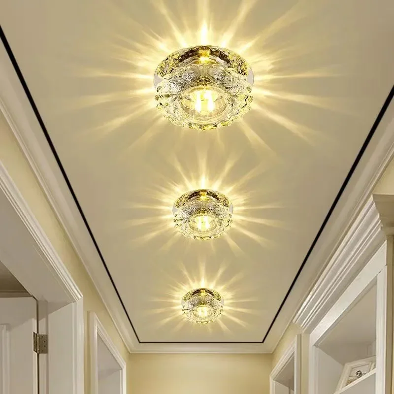 Modernes Kristall LED Deckenleuchte Rund Funkelndes Licht für Wohnzimmer