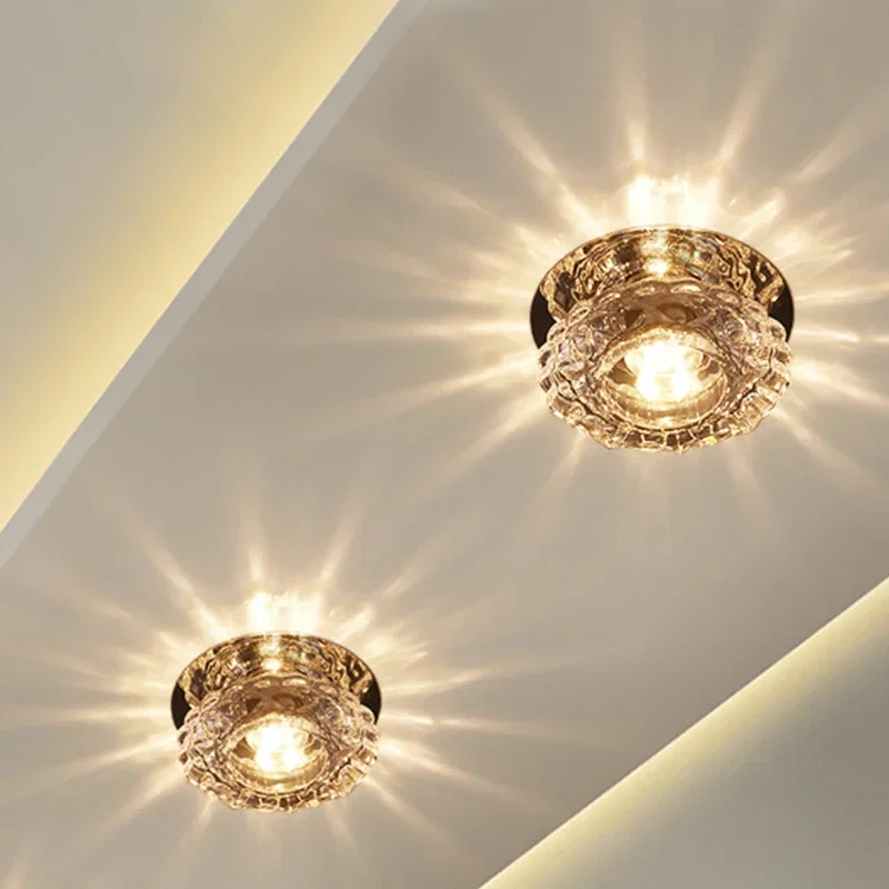 Modernes Kristall LED Deckenleuchte Rund Funkelndes Licht für Wohnzimmer