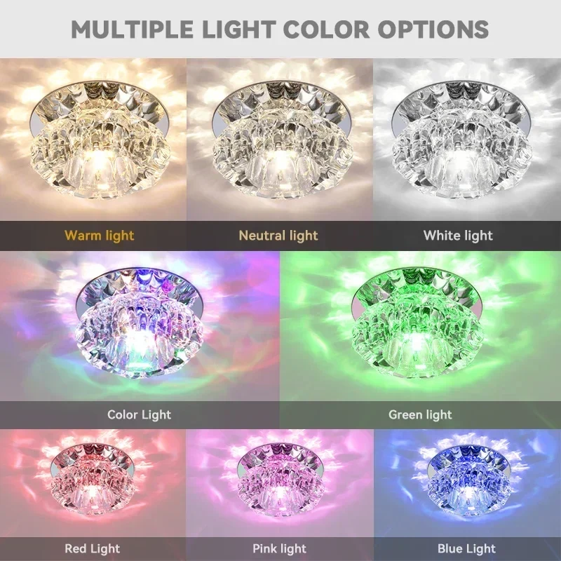 Modernes Kristall LED Deckenleuchte Rund Funkelndes Licht für Wohnzimmer