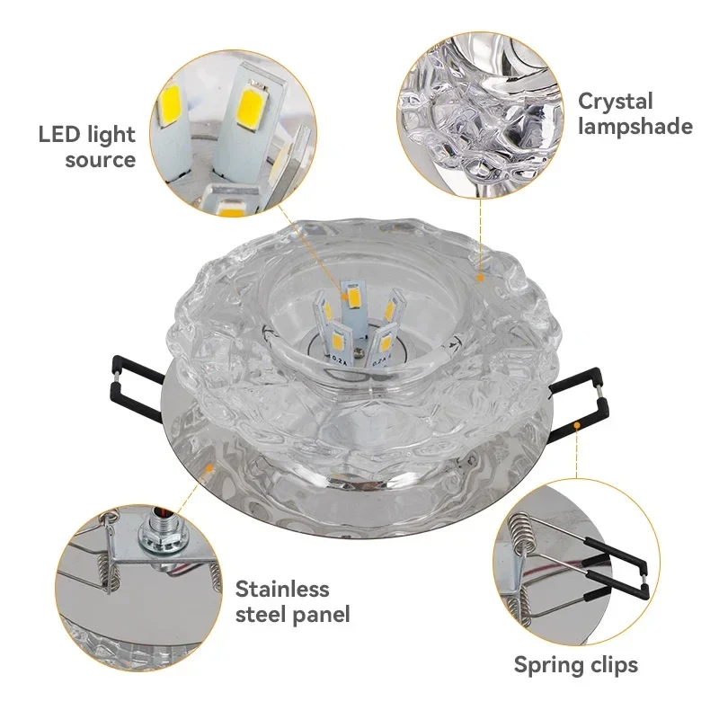 Modernes Kristall LED Deckenleuchte Rund Funkelndes Licht für Wohnzimmer
