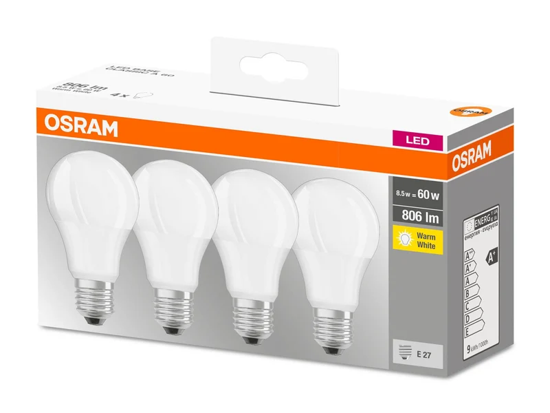 4x Osram LED Glühbirne Base E27 Glühlampen Birnen warmweiß neutralweiß 9W 806Lm