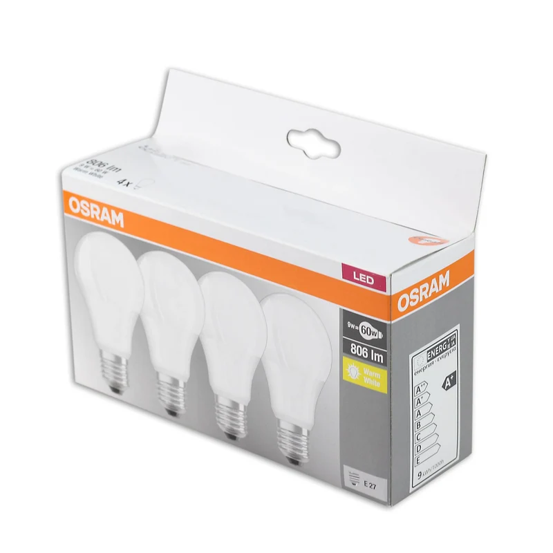 4x Osram LED Glühbirne Base E27 Glühlampen Birnen warmweiß neutralweiß 9W 806Lm