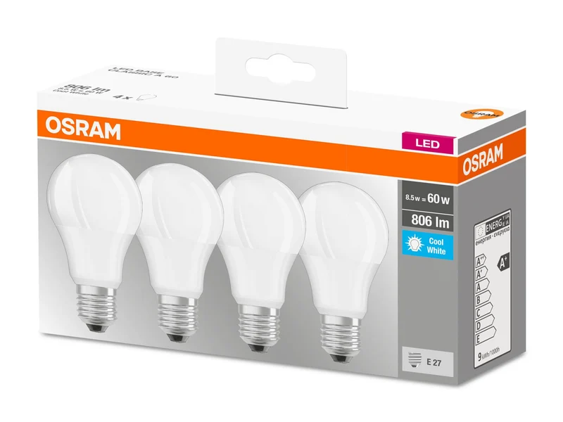 4x Osram LED Glühbirne Base E27 Glühlampen Birnen warmweiß neutralweiß 9W 806Lm