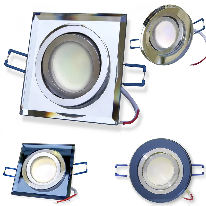 LED Einbaustrahler schwenkbar 1-9W GU10 230V Glas Einbau-Spot Leuchte 75mm Panel