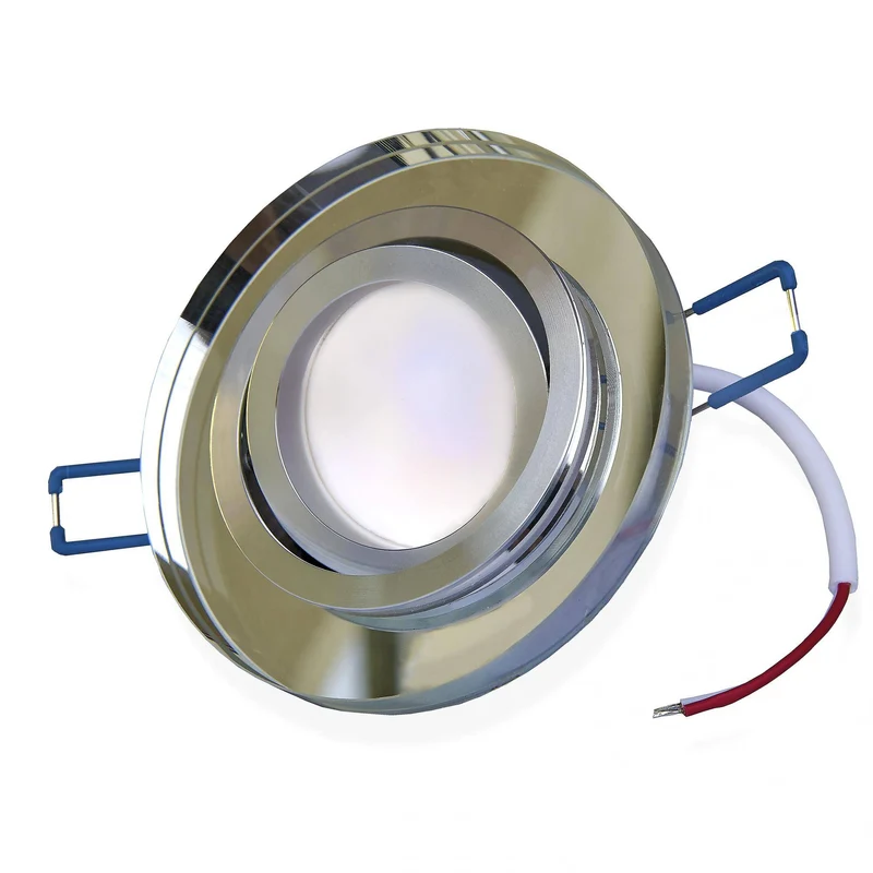 LED Einbaustrahler schwenkbar 1-9W GU10 230V Glas Einbau-Spot Leuchte 75mm Panel