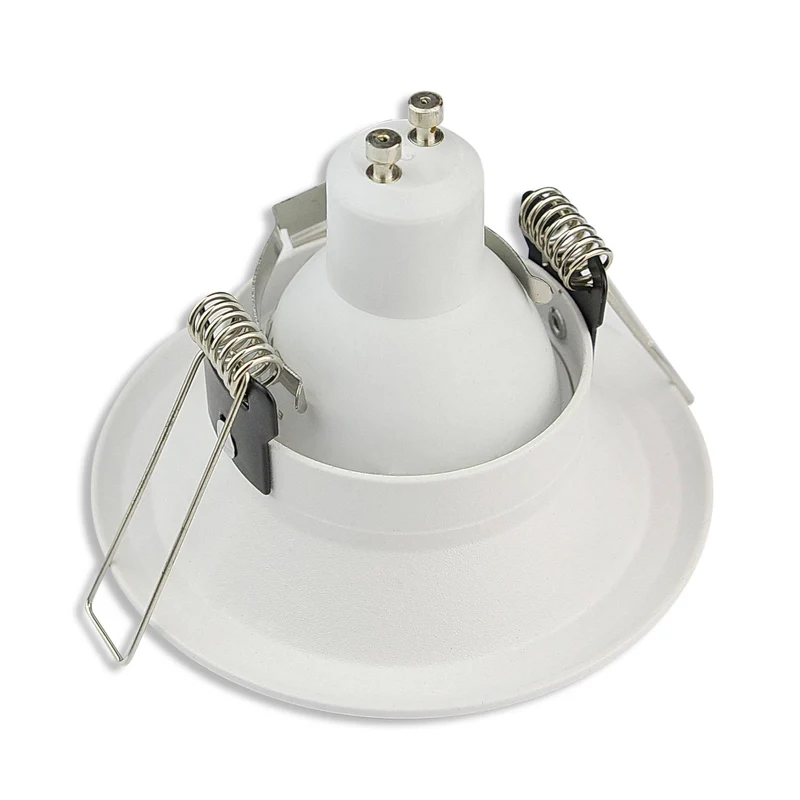 Einbau-Rahmen rund GU10 MR16 Gehäuse 75mm Einbauleuchte Spot gold LED Halogen