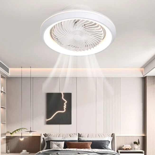 Moderner Geschlossener Deckenventilator mit Drehendem Kopf für Wohnzimmer und Esszimmer