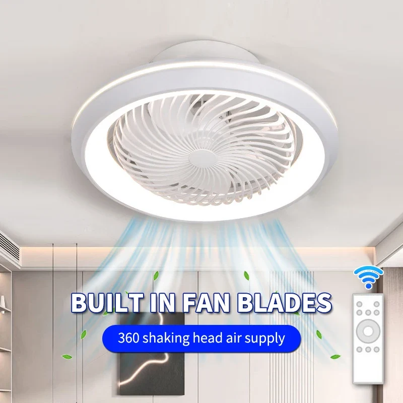 Moderner Geschlossener Deckenventilator mit Drehendem Kopf für Wohnzimmer und Esszimmer