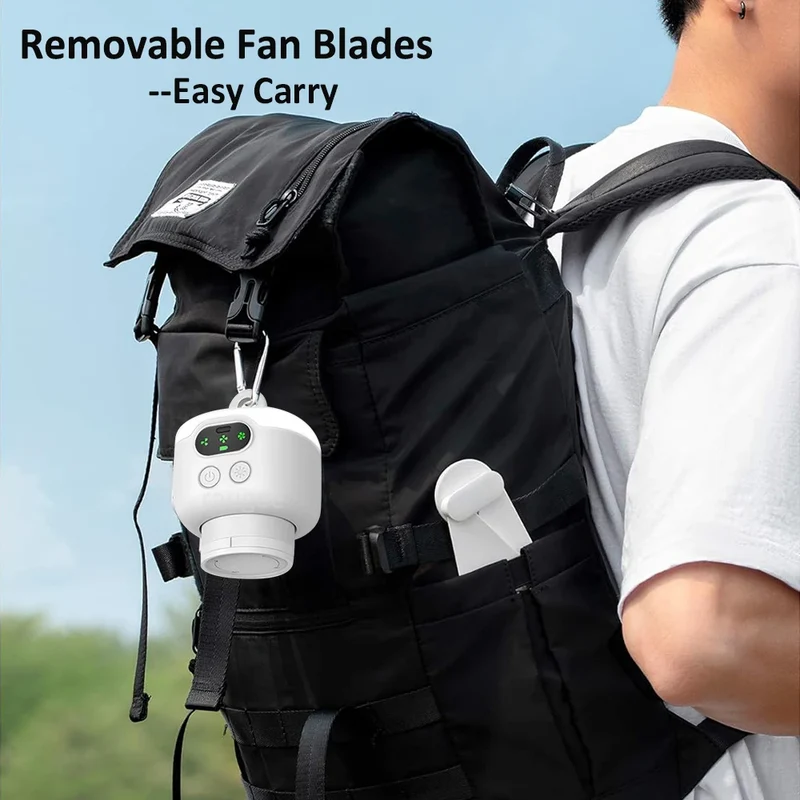 Aufladbarer Portabler Deckenventilator mit Fernbedienung und LED für Camping und Outdoor