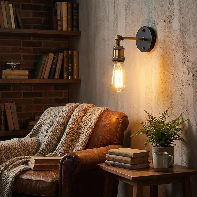 Industrial Retro Wandleuchte E27 für Wohnzimmer und Flur