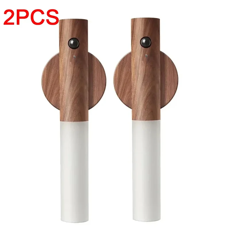Magnetisches Holz LED Bewegungsmelder Nachtlicht USB für Flur und Treppe