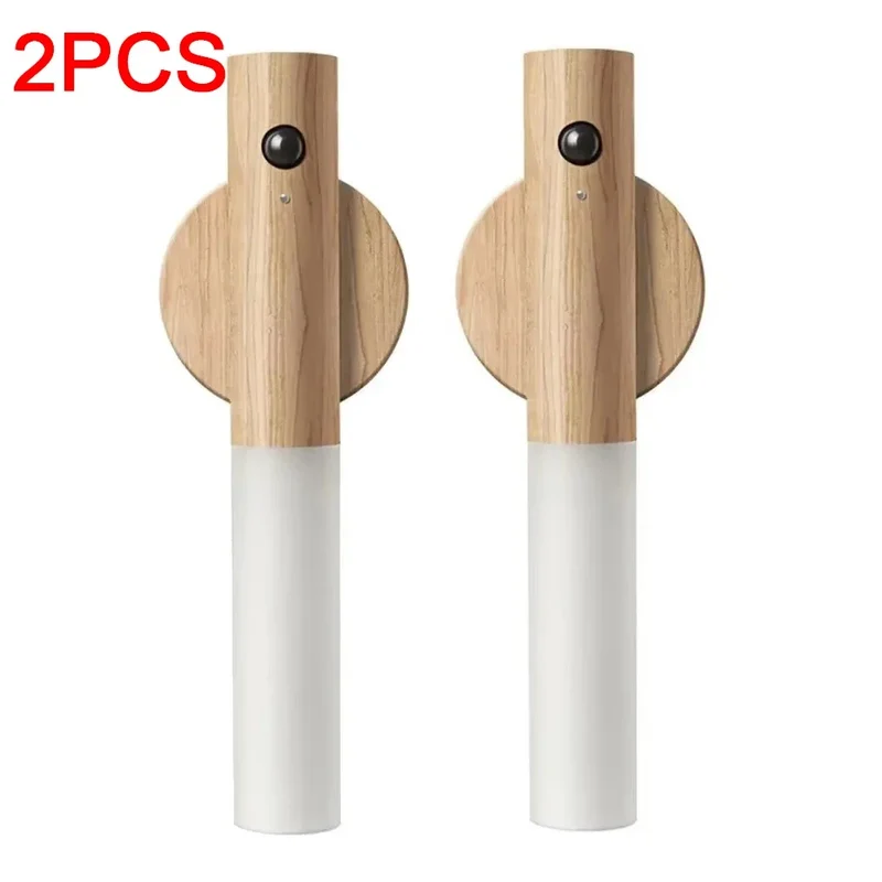 Magnetisches Holz LED Bewegungsmelder Nachtlicht USB für Flur und Treppe