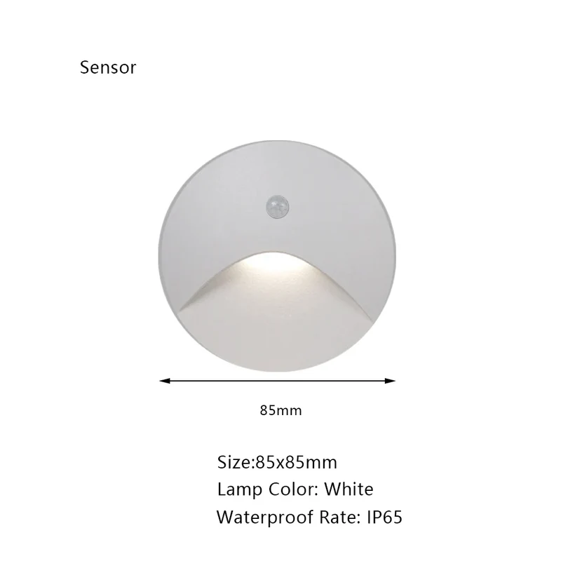 Moderne LED Einbaustufenleuchte mit Bewegungsmelder für Treppe Innen und Außen