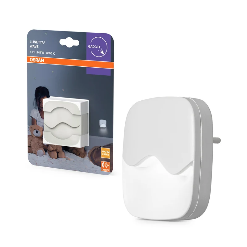 OSRAM LUNETTA Wave Nachtlicht mit Sensor LED für Steckdose 0,50W / 3000K Warmweiß