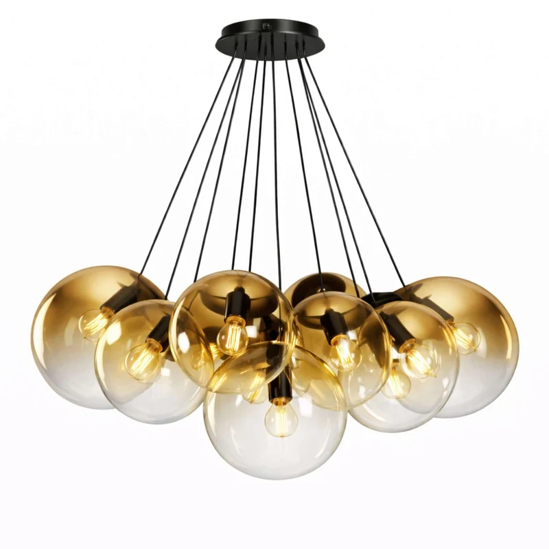 s.luce Orb Cluster Glas-Pendelleuchte 13-flammig 13x20cm