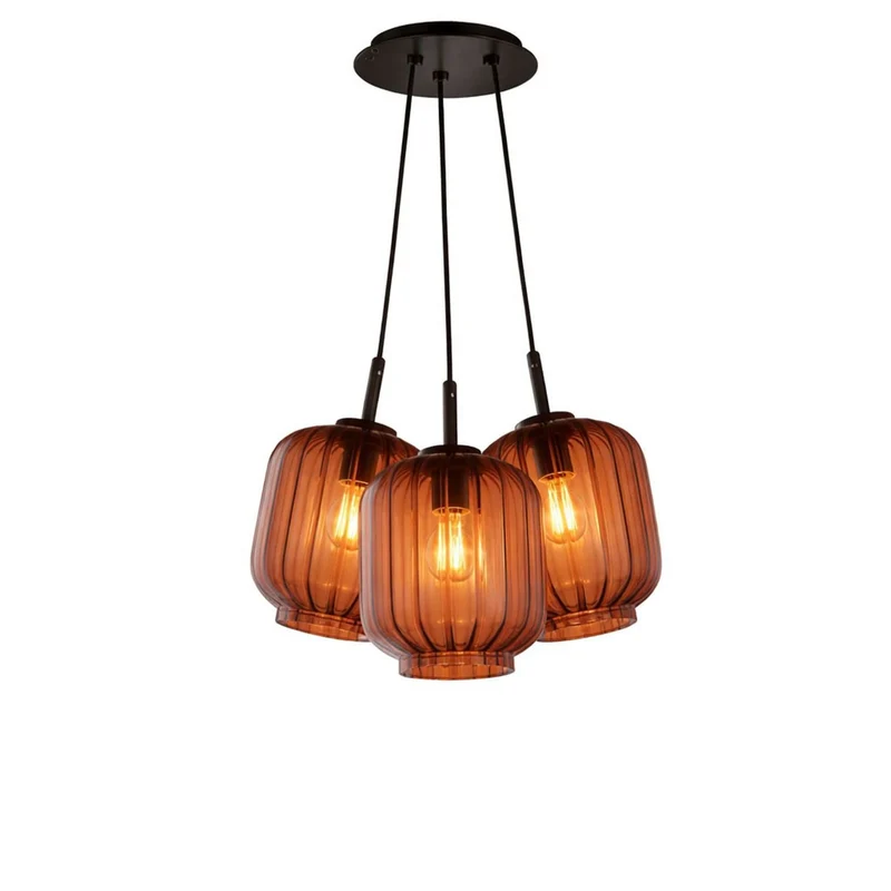 s.luce Velo Cluster Glas-Pendelleuchte 3-flammig 3x20cm