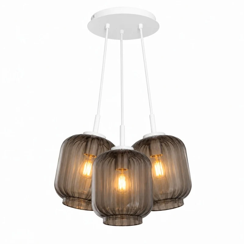 s.luce Velo Cluster Glas-Pendelleuchte 3-flammig 3x20cm