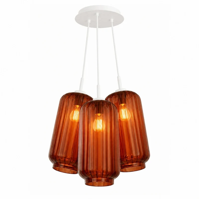 s.luce Velo Cluster Glas-Pendelleuchte 3-flammig 3x18cm