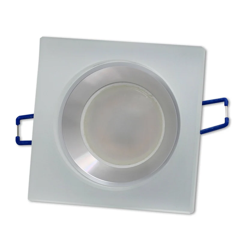 LED Einbaustrahler MR16 12 Volt 5-7 Watt Glas rund eckig Einbauspot 70mm matt