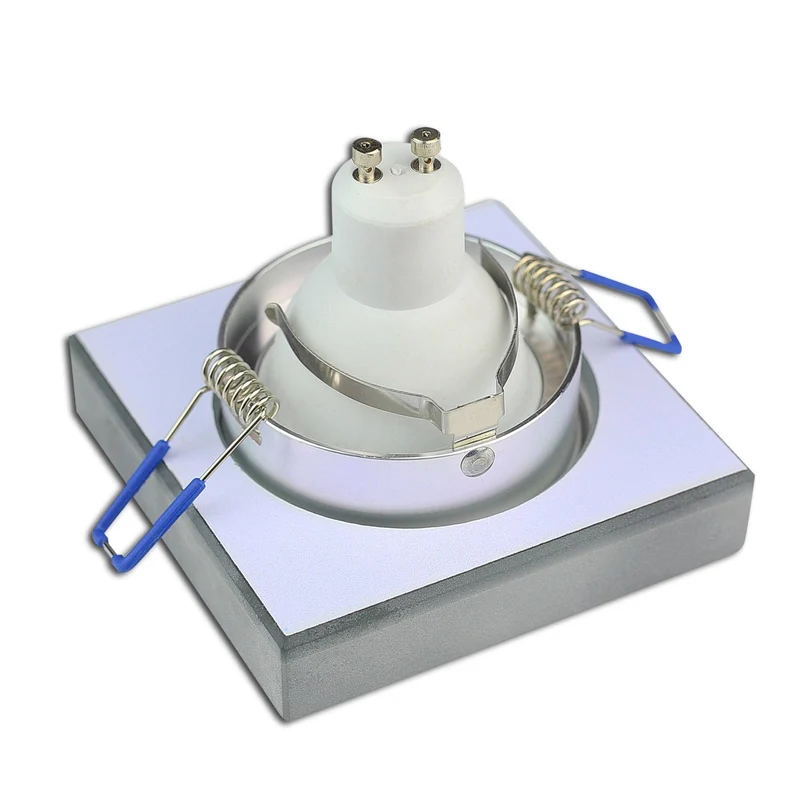 LED Einbaustrahler MR16 12 Volt 5-7 Watt Glas rund eckig Einbauspot 70mm matt