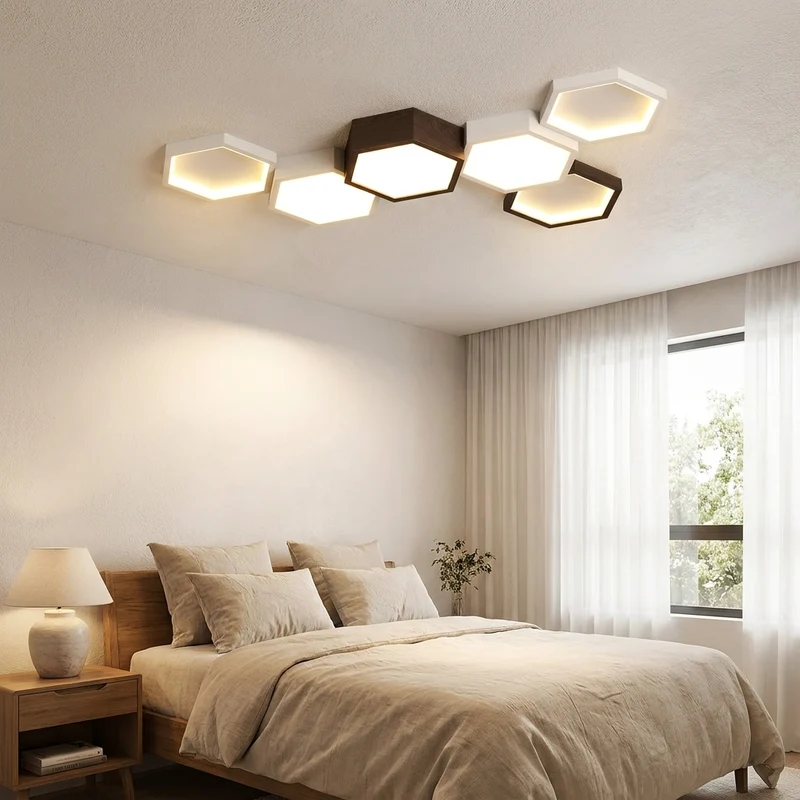 Wabenförmige LED Deckenleuchte Design-Highlight für Wohnzimmer und Esszimmer