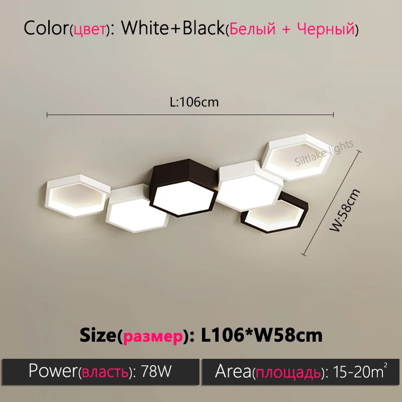 Wabenförmige LED Deckenleuchte Design-Highlight für Wohnzimmer und Esszimmer