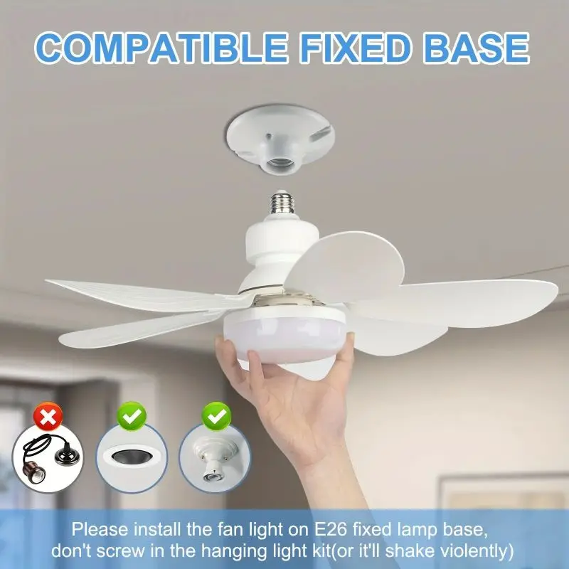Moderner LED Deckenventilator mit Fernbedienung für Wohnzimmer Stimmungsvoll