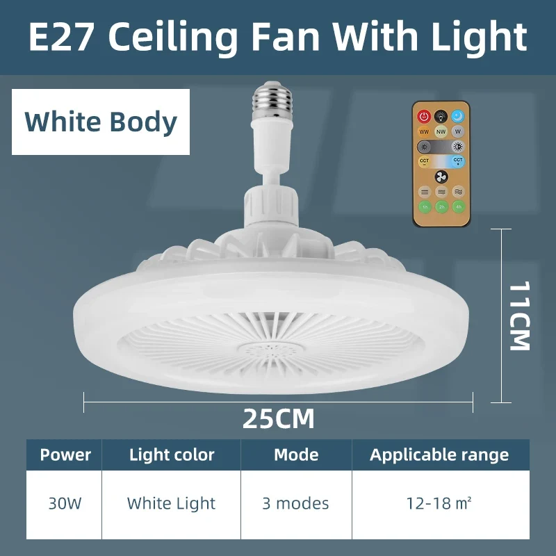 Moderner LED Deckenventilator mit Fernbedienung für Wohnzimmer Stimmungsvoll