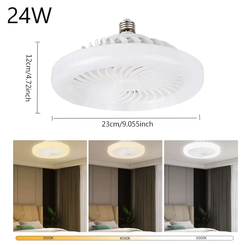 Moderner LED Deckenventilator mit Fernbedienung für Wohnzimmer Stimmungsvoll