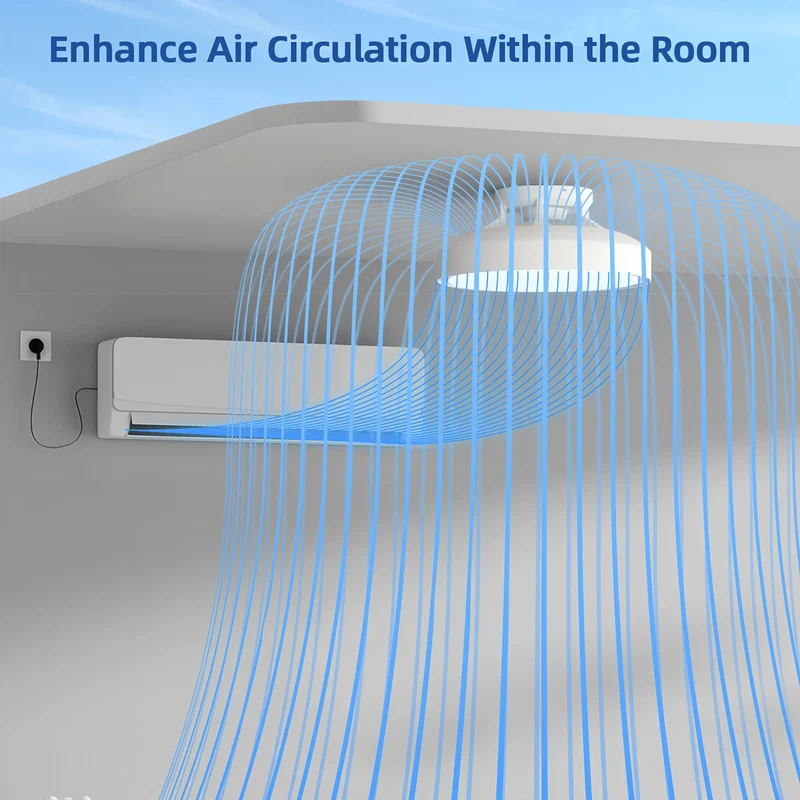 Moderner Klingenloser Deckenventilator mit Dimmbarem LED Licht und Fernbedienung Leise