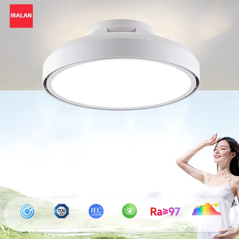 Moderner Klingenloser Deckenventilator mit Dimmbarem LED Licht und Fernbedienung Leise